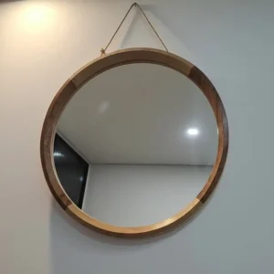 Espejo de Madera Circular